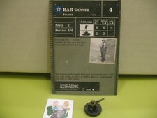  Axis  Allies Miniatures BASE SET II BAR Gunner with card 20/45 