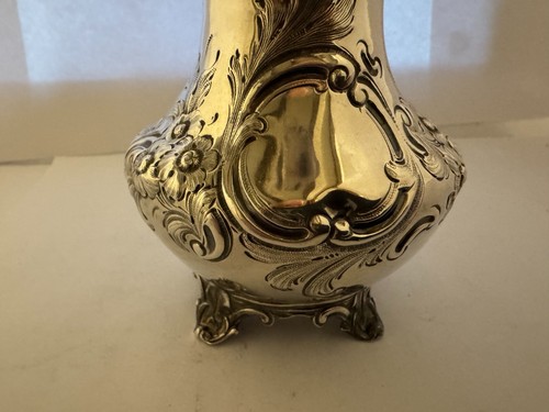 Rare Pretty heavy ornate 5.5 oz Antique Victorian solid silver cream jug 1853 - Picture 19 of 23