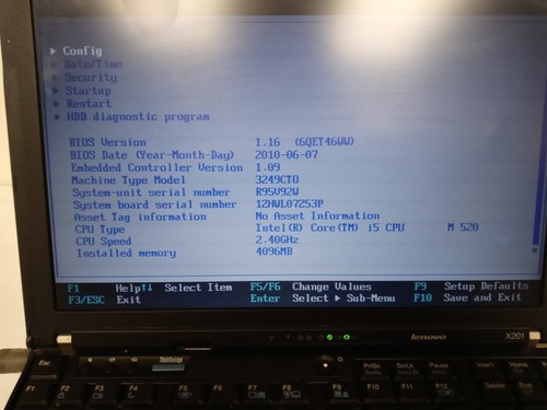 Lenovo Thinkpad X201 Intel Core i5 M520 @ 2.40GHz 4GB RAM 320GB HDD WIFI NO OS - Picture 2 of 12