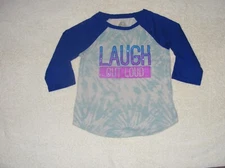 SO Tie-Dye 3/4 Sleeve "Laugh Out Loud" Top - Size 10