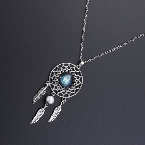 Retro Dreamcatcher Necklace Bohemia Zodiac Sign Pendant Dangling Tassel - 第 10/12 張圖片