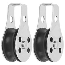 2Pcs 25mm 316 Stainless Steel Pully Single Wheel Swivel Pulley Block Boat Tools