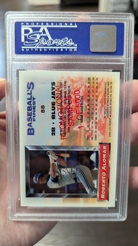 š„Roberto Alomar /5000 Promo PSA 9 1993 Topps Finest #88 Rare SSP Circle Backš„ - Picture 2 of 3