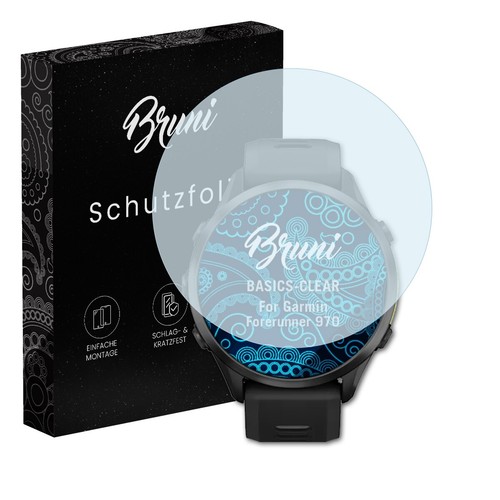 Bruni 2x Folie für Garmin Forerunner 970 Schutzfolie Displayschutzfolie