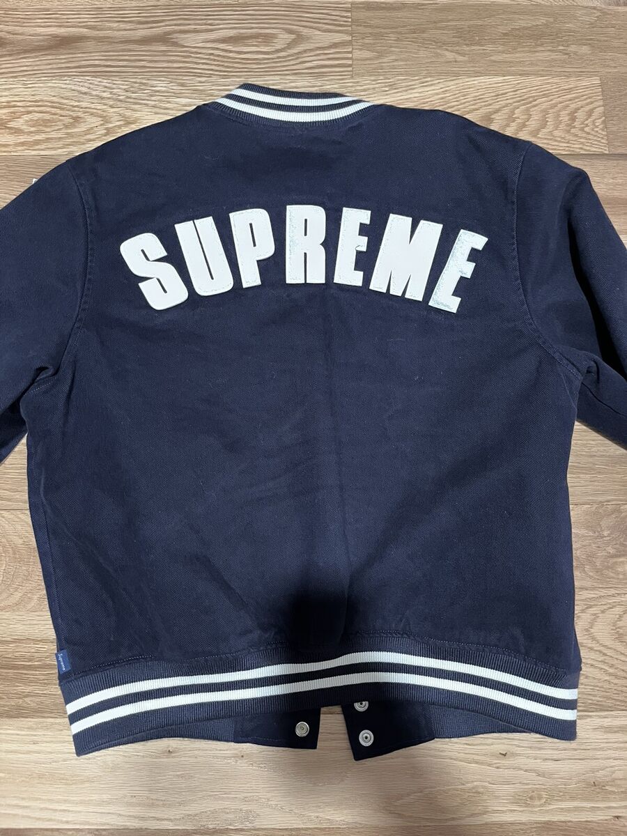 Supreme x New Era x MLB Varsity Jacket Navy SS20 Medium Missprint Supreme x New Era x MLB Varsity Jacket Navy SS20 Medium Missprint