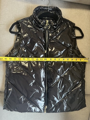 NWT $125 MICHAEL KORS Womens Full Zip Shiny Puffer Vest in Black Sz Medium - Picture 6 of 6