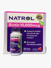 Natrol Biotin 10,000 mcg. Fast Dissolve Tablets, 250 Tablets