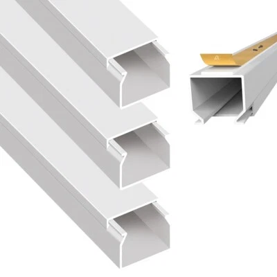 4m Kabelkanal selbstklebend + schraubbar 25 x 25 mm Installationskanal PVC weiss - Bild 1 von 4