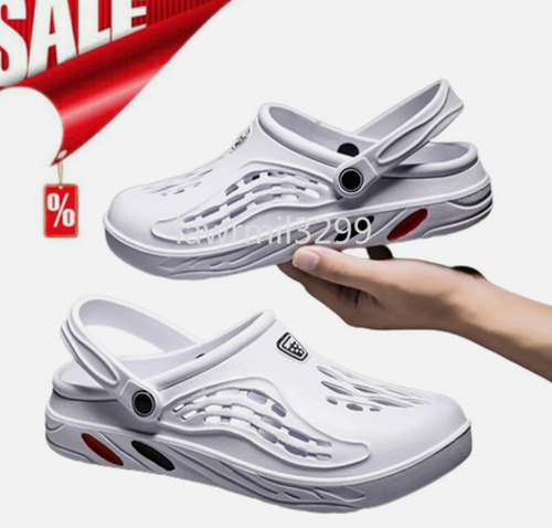 Sandalias sin cordones para hombre y mujer Zuecos informales de playa Zapatillas cómodas ligeras Talla - Imagen 3 de 21