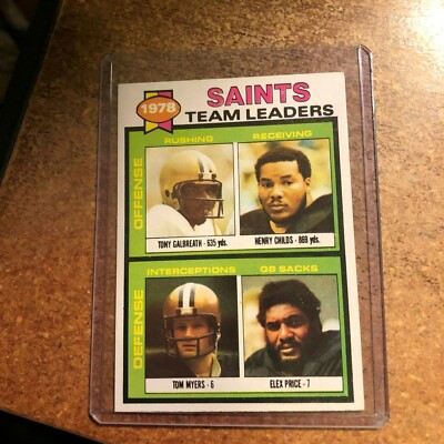 1979 Topps Football # 451 Saints Team Leaders/Checklist Used