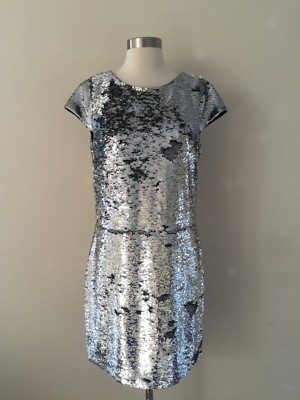 vince camuto silver sequin dress Vince Camuto; sequin shift dress