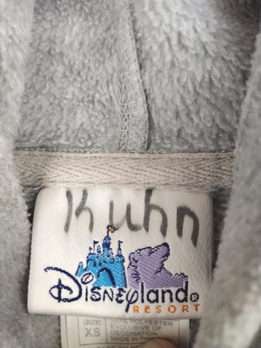 Disneyland Hoodie Kids XS Gray Embroidered Characters Logo Vintage - Picture 6 of 11