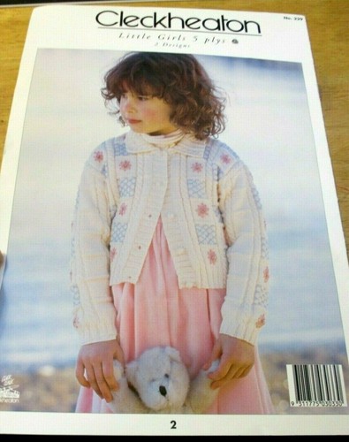 CLECKHEATON KNITTING PATTERN LEAFLET NO. 229 GIRL'S 5PLY CARDIGANS SIZES 1-6 YEA - Picture 4 of 4