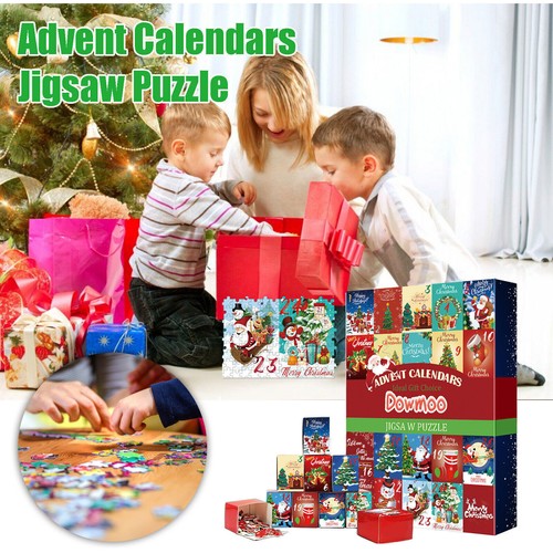 Christmas Advent Calendar Jigsaw Puzzle 24 Day Countdown Calendars Xmas Kid Gift - Picture 5 of 12