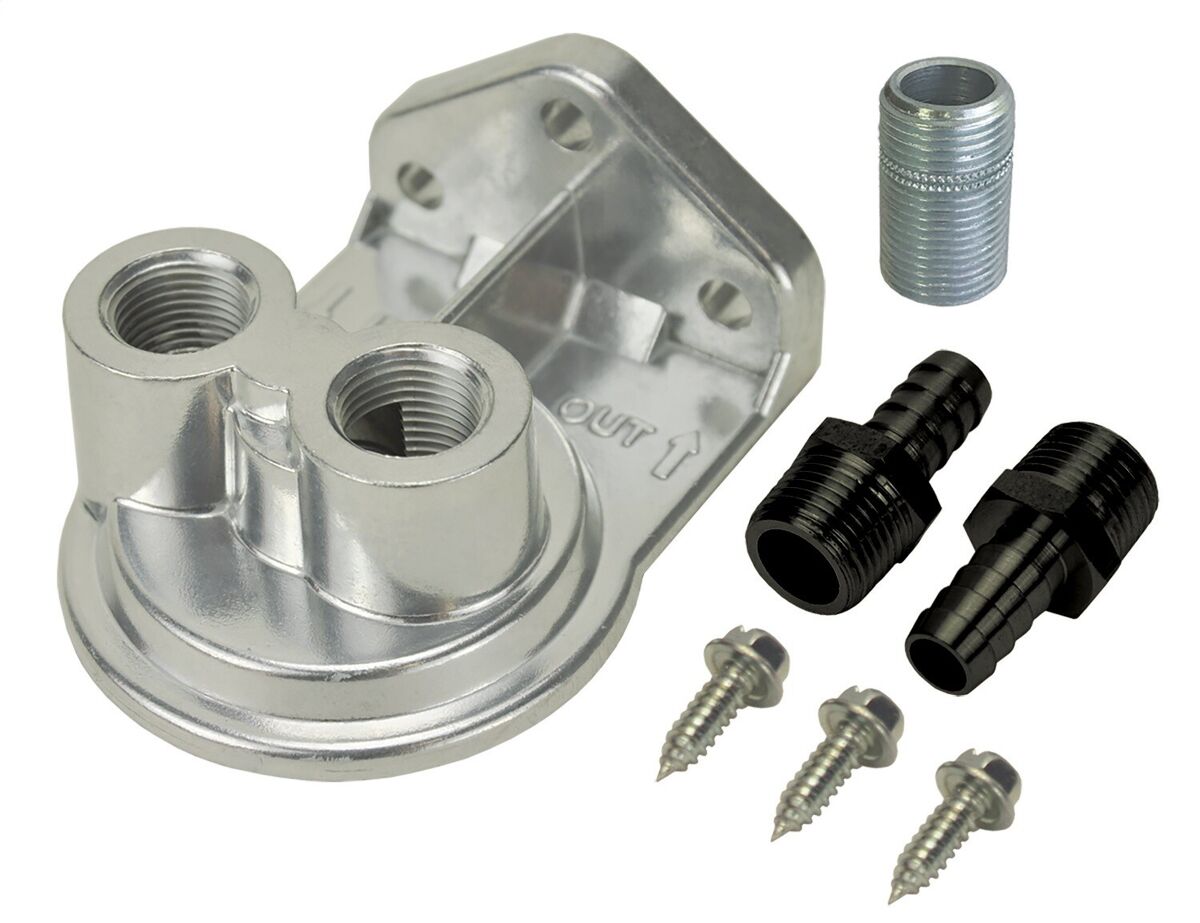 Derale Single Mount Oil Filter Mount Ports Up Derale Single Mount Oil Filter Mount Ports Up