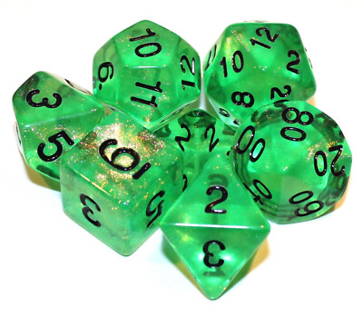Kraken's Signature Green 14pc Dice Set Inked In Pink – Kraken Dice - Foto 2