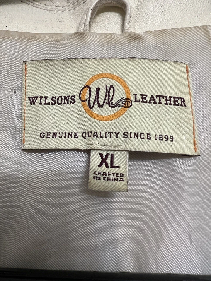 Blazer sirena de oficina para mujer Wilson’s de cuero blanco roto de colección Foto 2 de 4