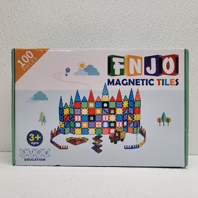 FNJO Magnetic-Tiles Classic Building Set  100 Pieces 3+ Educational Learning Toy