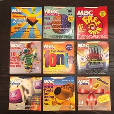 RARE Mac Addict Magazine CDs Vol 2-10 Mid 90s Apple Software Gaming Collector