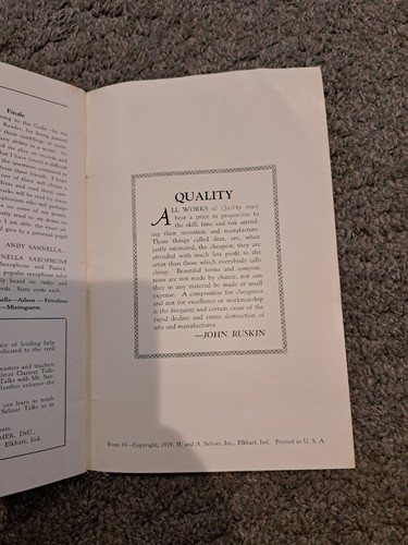Talks to Clarinetists and Saxophonists Alexandre Selmer H. A. Selmer Inc. 1929 - Picture 4 of 7