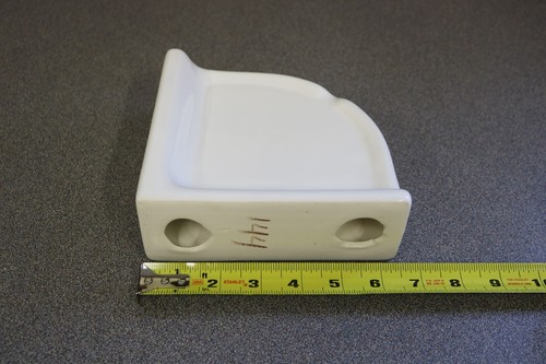 ACP Ceramic Glossy Kohler White 6.5" Reversible Corner Shower Soap Dish Shelf - Picture 7 of 11