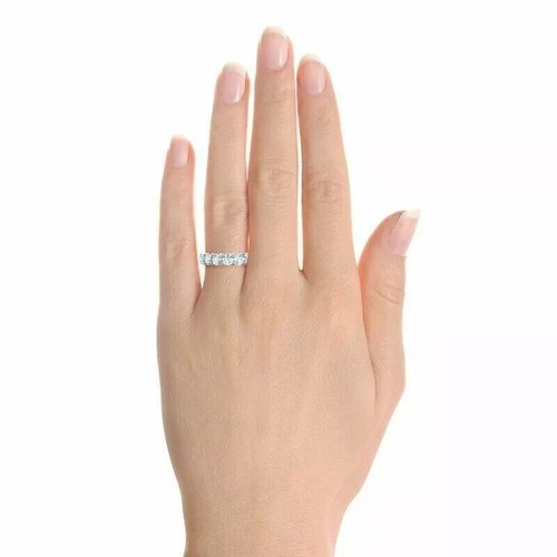 3 kt runder Lab Created Diamant Ewigkeit Ehering Ring 14 kt Weißgold plattiert - Bild 4 von 4