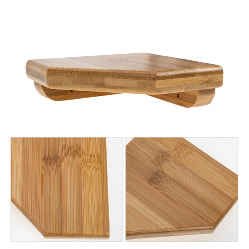 1 Set Corner Wall Shelf Punch Free Bamboo Wall-mounted Floating Corner Shelf New - Bild 1 von 12