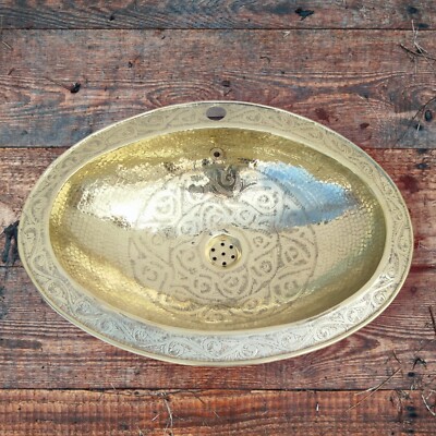 WASCHBECKEN MAROKKANISCHES WASCHBECKEN, GEHÄMMERT, KUPFER 53 CM ORIENTALISCHES BAD NEU