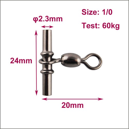 1.4-3.0mm 3 Way Cross-line Fishing Sleeve Crane Swivel T-turn Crimps 30-100 PCS - Bild 15 von 26