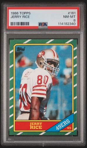 1986 Topps #161 Jerry Rice PSA 8 Rookie RC San Francisco 49ers Just Graded