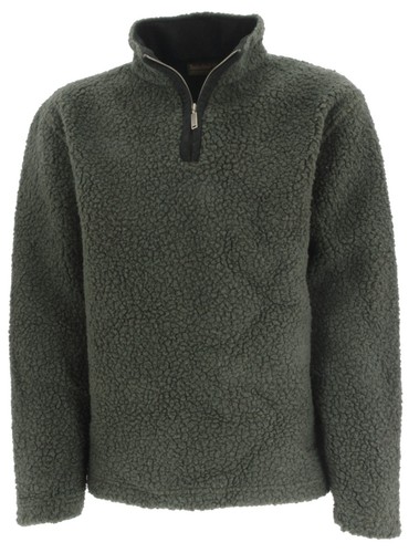 TIMBERLAND 55295 MEN'S MOUNTAIN MOCK ZIP NECK WOOL BLEND SHERPA TOP MEDIUM - Picture 2 of 3