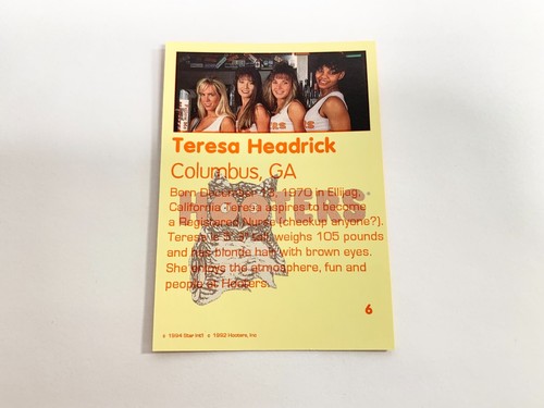 Teresa Headrick Star 94 Hooters 1994 Karte # 6 - Bild 2 von 2