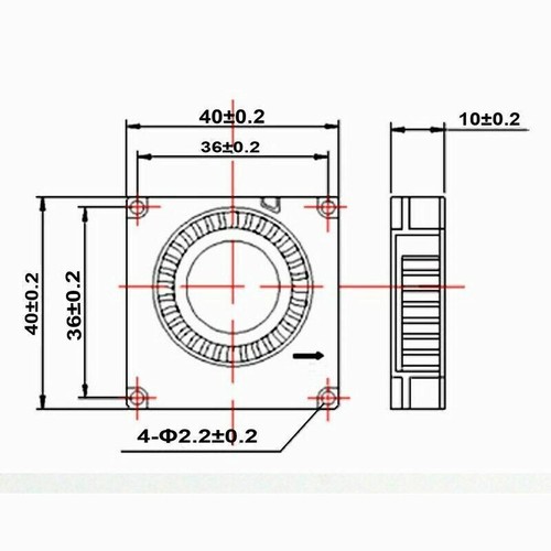 5V 40mm x 10mm Blower Cooling Fan 2 Pin Wires Brushless DC Cooler 4010 Black RPM - Picture 2 of 13