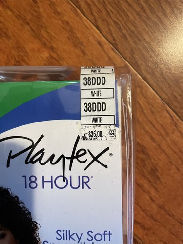 NIB Playtex 18 Hour #4803 Wirefree Silky Soft Smoothing Bra White Size 38DDD - Picture 7 of 12