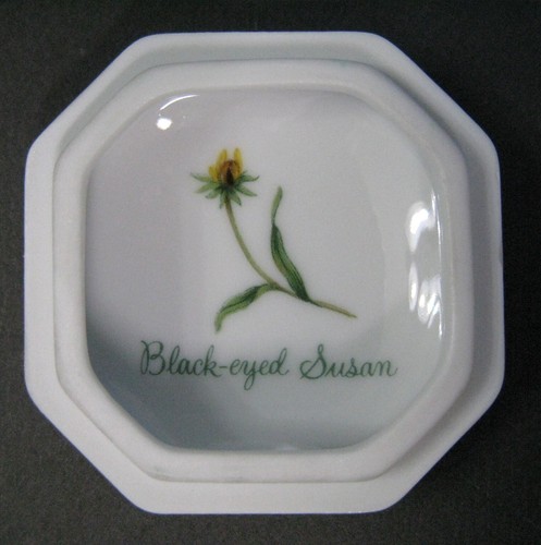 DAR Limoges Porcelain Trinket Box BLACK EYED SUSAN Flowers Of Colonial America - Bild 4 von 6