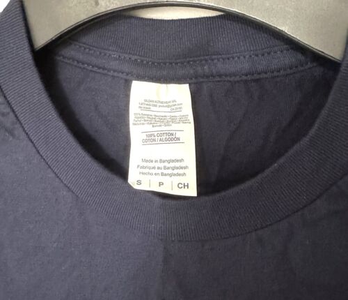 Camiseta de algodón Gildan unisex azul oscuro/azul marino icono con logotipo de salidas de avión - pequeña - Imagen 5 de 5