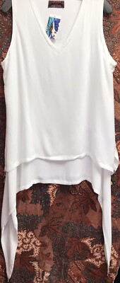 TIENDA HO LT17 TWO LAYER UNEVEN HEM LONG TANK White