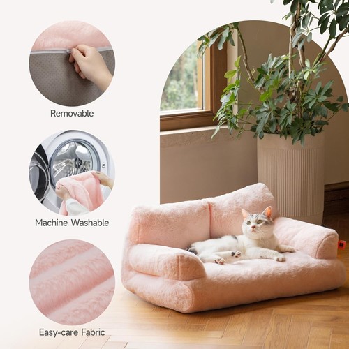 26” Cozy Machine Washable Cat Sofa with Non-Slip Bottom - Ideal Small Dog Bed - Picture 5 of 10
