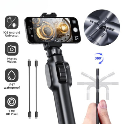  Industrial Two-Way Rotary Articulating Endoscope Camera HD 1080P Car Inspection