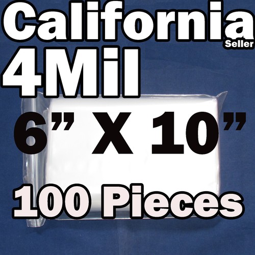 4Mil 100 Sacchetti Chiudibili 6" x 10" Zip Trasparente Poli Plastica Chiudibile 6x10 4 Mil - Foto 1 di 3