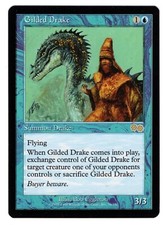 MAGIC GILDED DRAKE URZA'S SAGA RARE BLUE CREATURE nice NM LEGACY Buy more-save!
