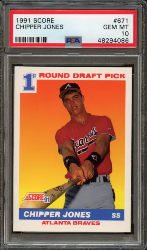 BB - 1991 Score - #671 - Chipper Jones - PSA 10 - GEM MT