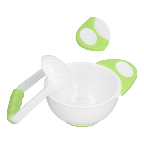Baby Food Masher Bowl Set Non Slip Long Bowl Handle Fruit Vegetable Puree Mash - Picture 12 of 12