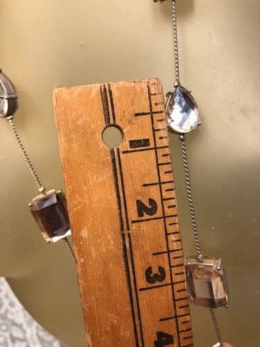 Signed CHICO's Large Embellishment Silver-tone Necklace 44" - Picture 9 of 9