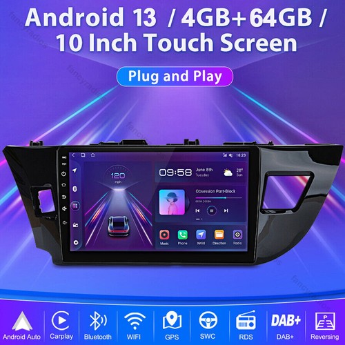 Radio estéreo para 13 autos CarPlay para Toyota Corolla 2014-2016 Android 4+64 GB GPS navegación - Imagen 4 de 12