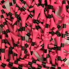 Performance Plastic Golf Tees - 100 Count 3-1/4 Inch - Citrus Pink - Striped ...
