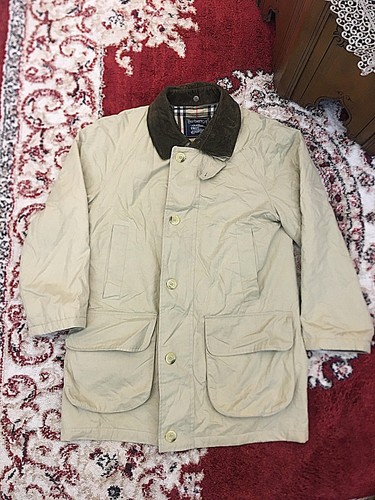 Vintage BURBERRY Mens Parka 50 Beige Novacheck Plaid Lined Zip Up OverCoat