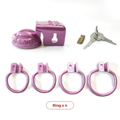 Dispositivi di castità gabbia super piccola 4 anelli ladyboy maschio anello serratura - Foto 9 di 11
