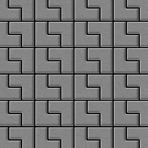 Azulejo de mosaico metal macizo acero inoxidable cepillado gris 1,6 mm de grosor Kink-S-B - Imagen 1 de 5