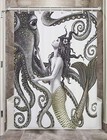 Mermaid Octopus Fabric Shower Curtain Waterproof Love White Gold Bathroom Decor
